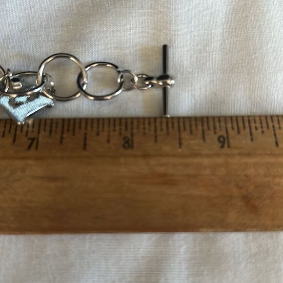 Handcrafted silver toned love charm bracelet - Picture 3 of 3